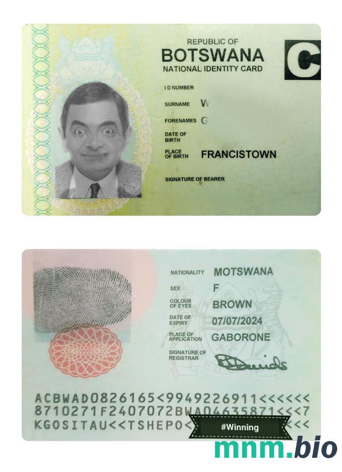 Karta identyfikacyjna Botswany